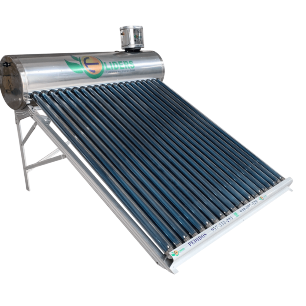 Terma solar de 200 litros con tubos al vacío para calentamiento de agua mediante energía solar